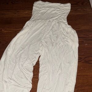 Chic Strapless White Jumpsuit